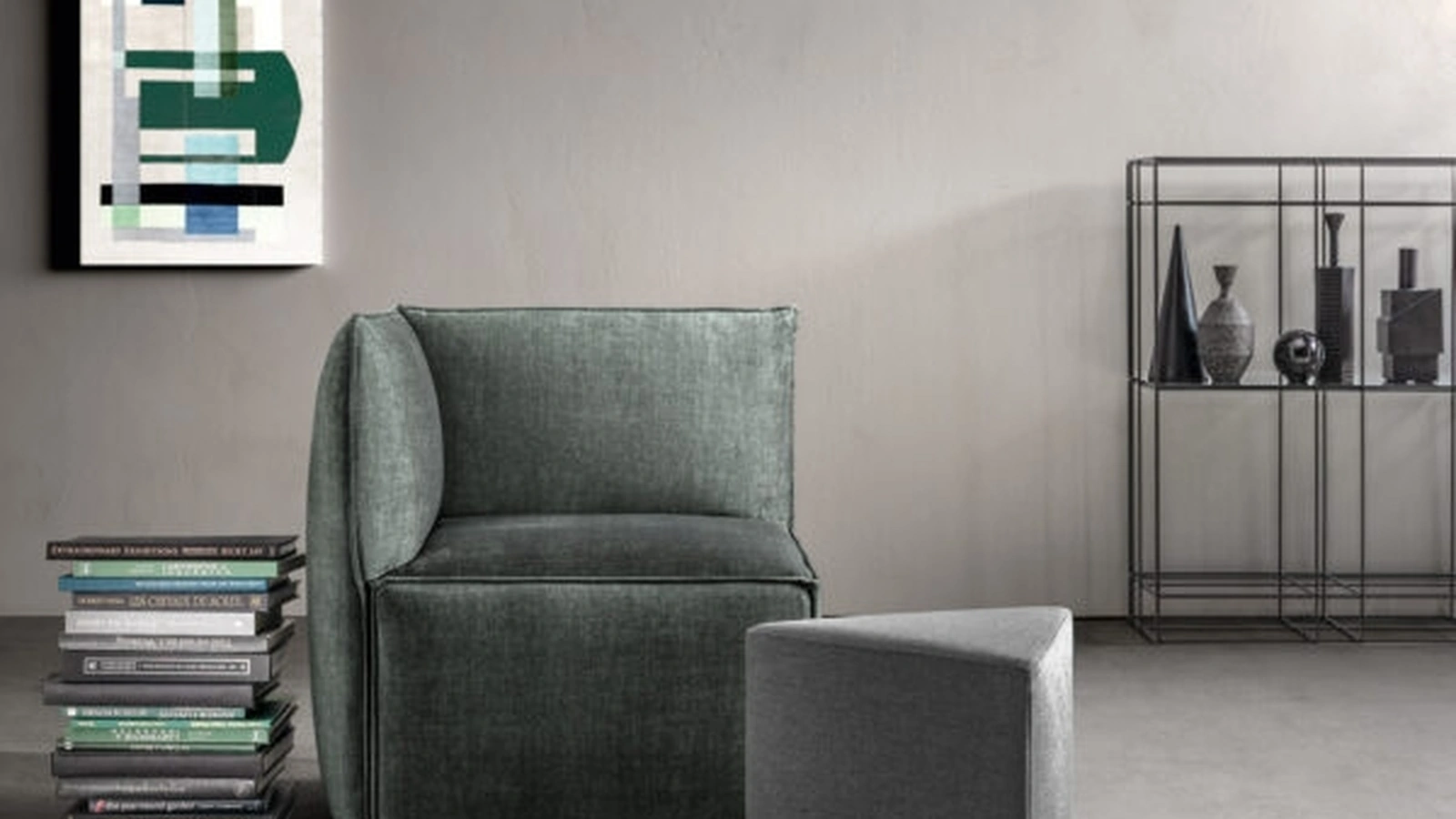 Poltroncina in tessuto dalla forma squadrata Craft di Samoa