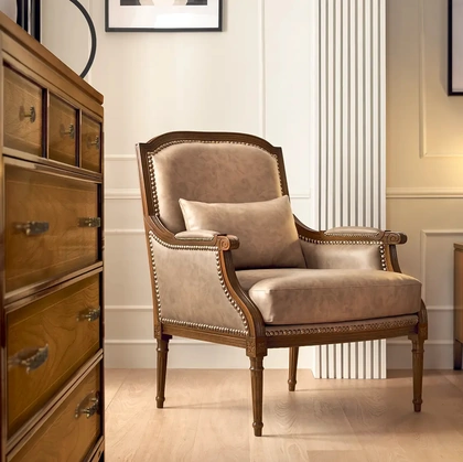 Poltrona classica in pelle Perla di Le Fablier