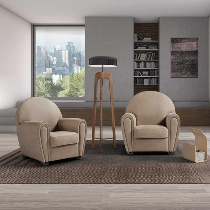 Poltrona in pelle Maggie di Tancredi salotti