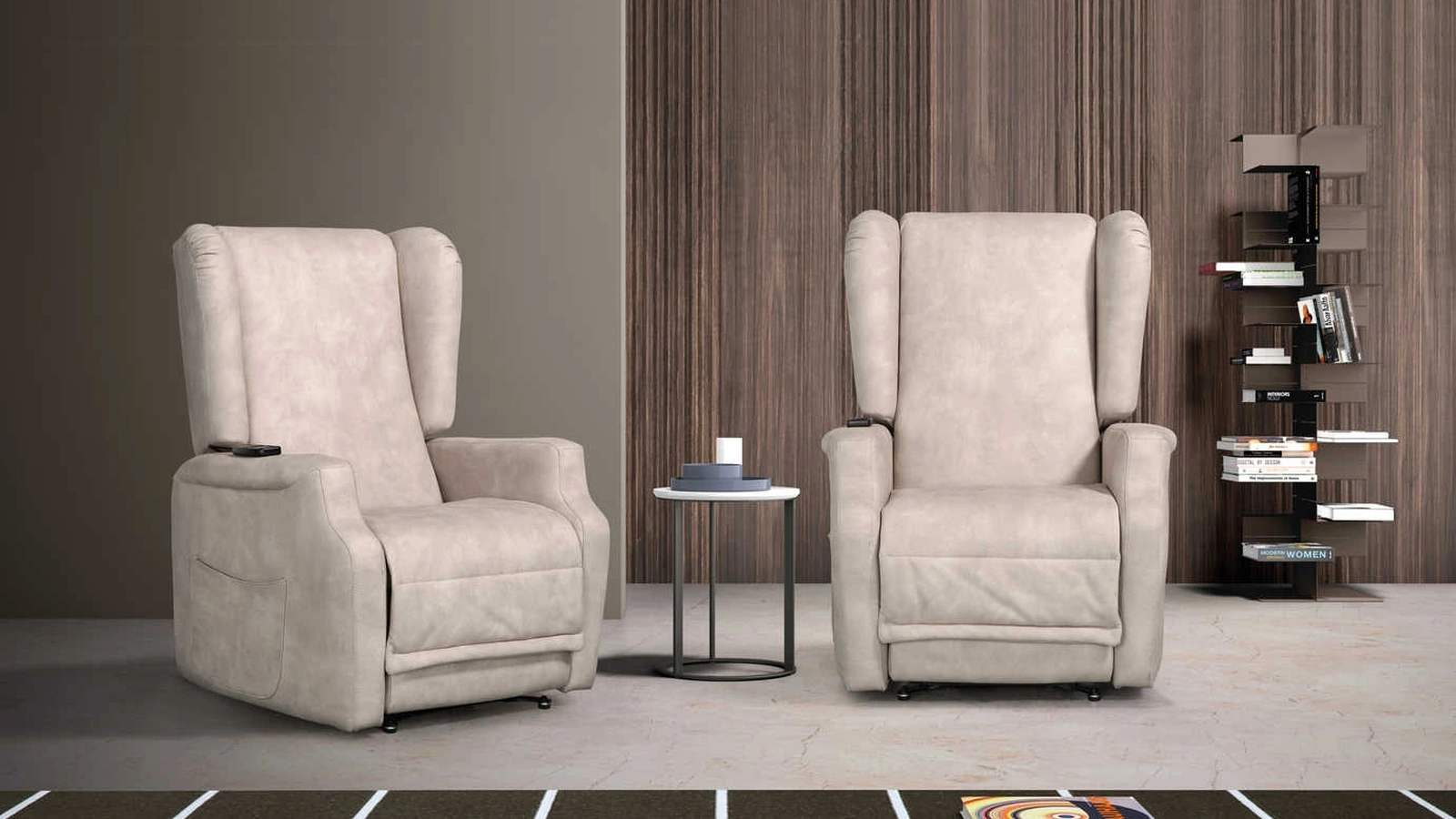 Poltrona Relax in pelle con alzapersona Floriane di Tancredi salotti