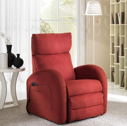 Poltrona relax motorizzata in tessuto con tasca per telecomando Sissi di Hoppla