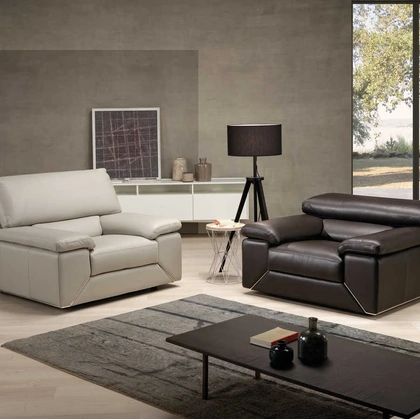 Poltrona in pelle con poggiatesta reclinabile Torino di Tancredi salotti