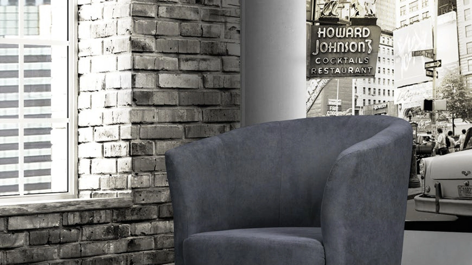 Poltroncina Urban Style con pouf estraibile SD213 in tessuto di Imba Srl