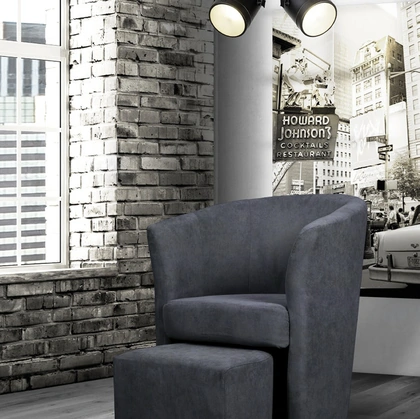 Poltroncina Urban Style con pouf estraibile SD213 in tessuto di Imba Srl