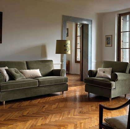 Salotto lineare in tessuto Atena di Samoa