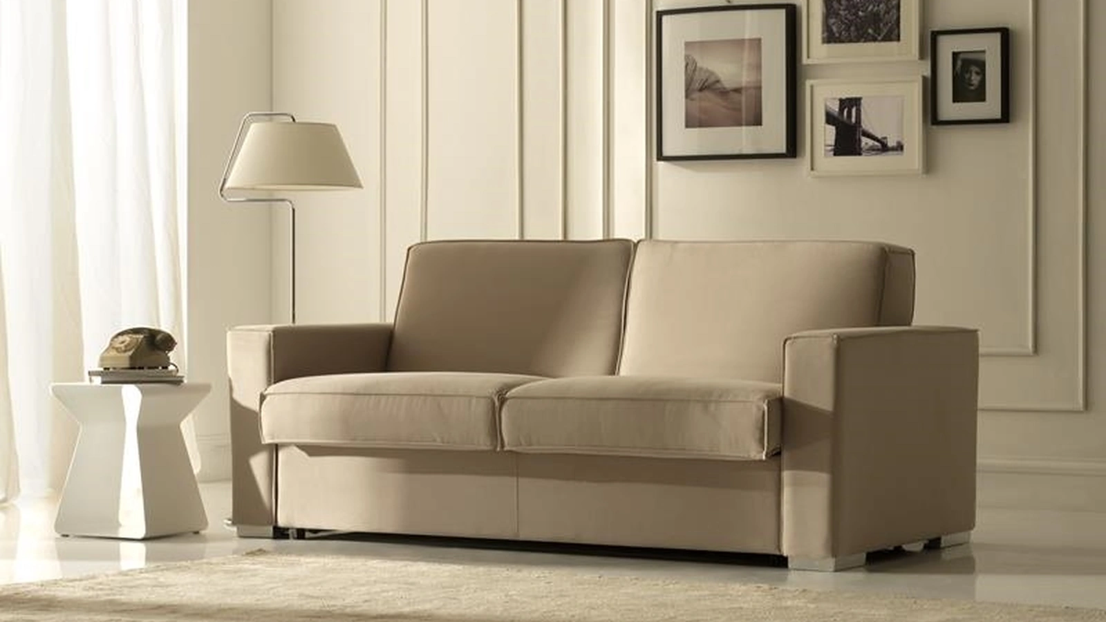 Divano Letto in tessuto imbottito Dandy di Hoppla