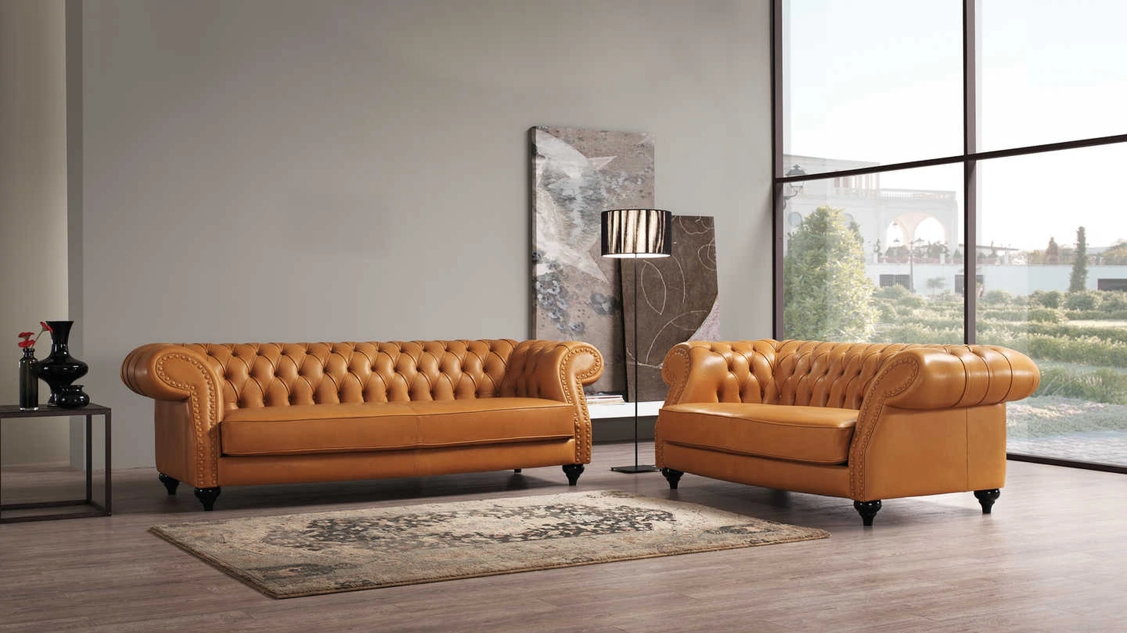 Divano in pelle trapuntato Giotto di Tancredi salotti