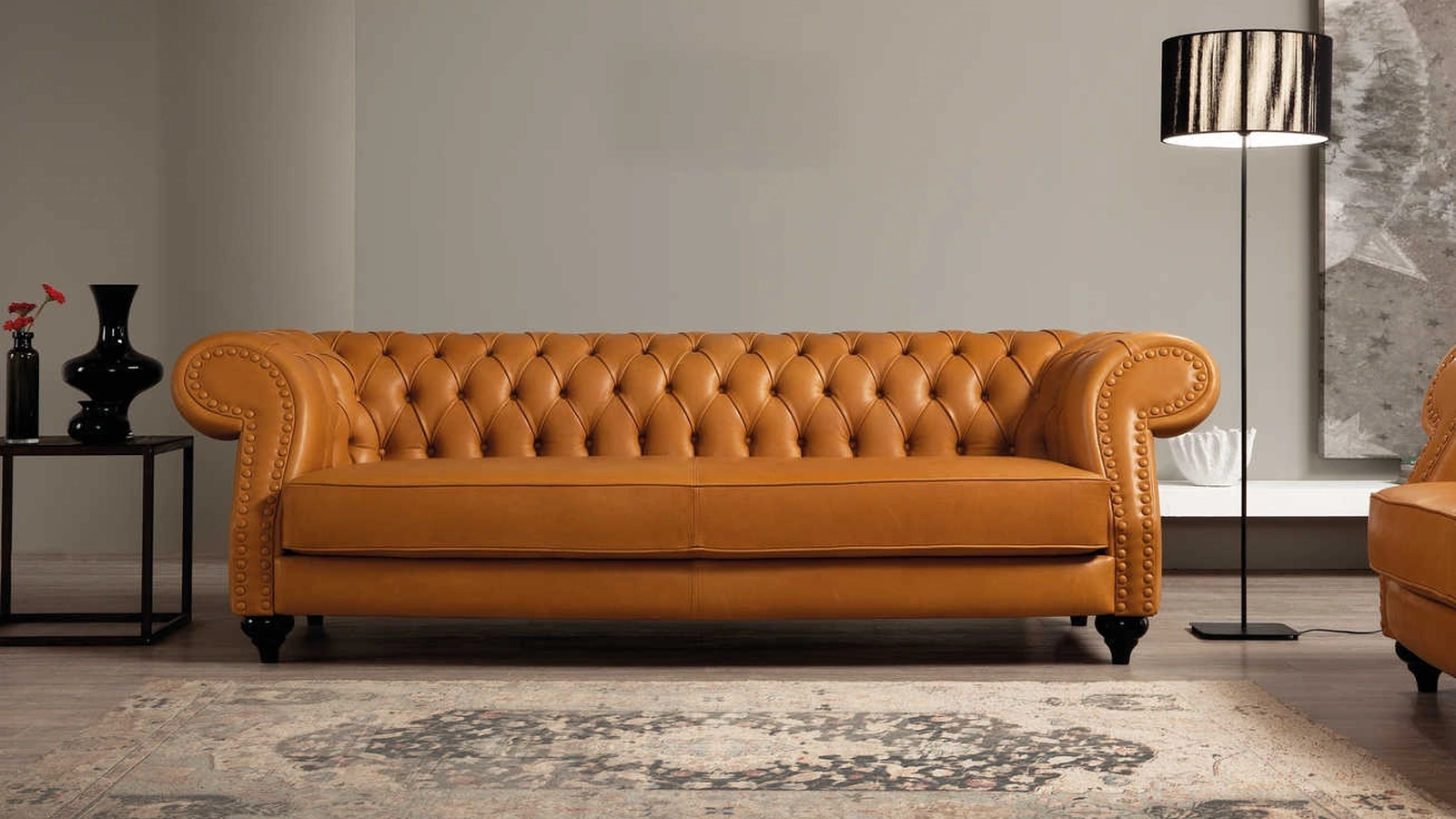 Divano lineare in pelle Giotto di Tancredi salotti