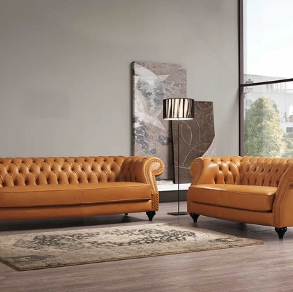 Divano in pelle trapuntato Giotto di Tancredi salotti