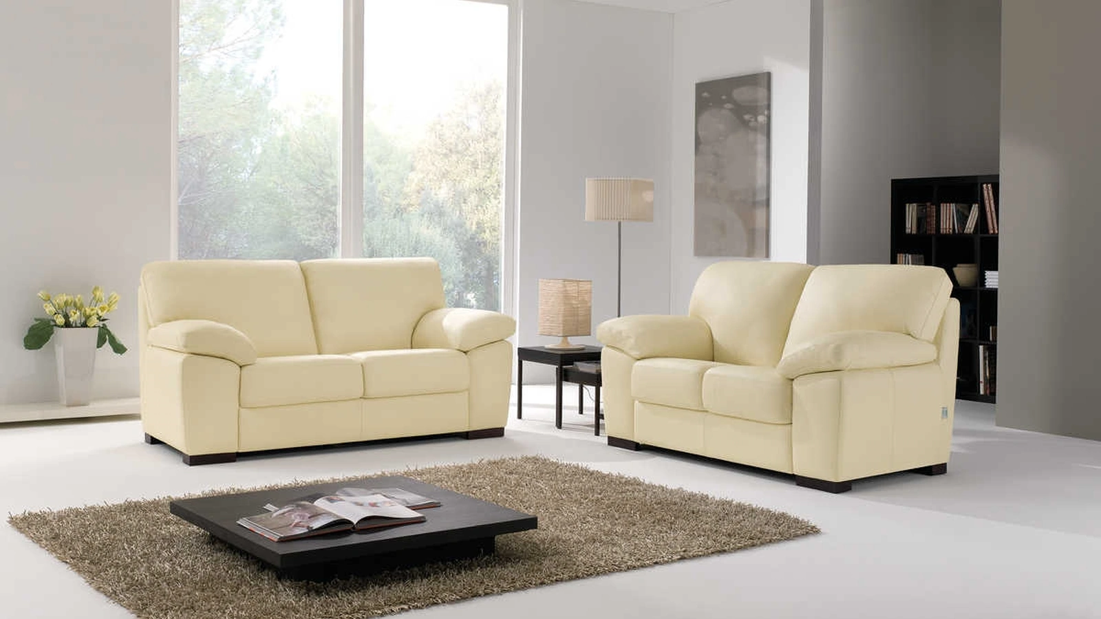 Divano lineare in tessuto imbottito Giove di Tancredi salotti