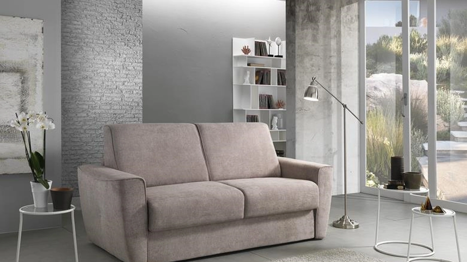 Divano Letto in tessuto con braccioli Hoppio 01 di Hoppla