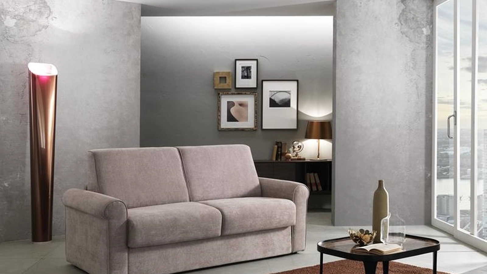 Divano Letto in tessuto imbottito Hoppio 04 di Hoppla