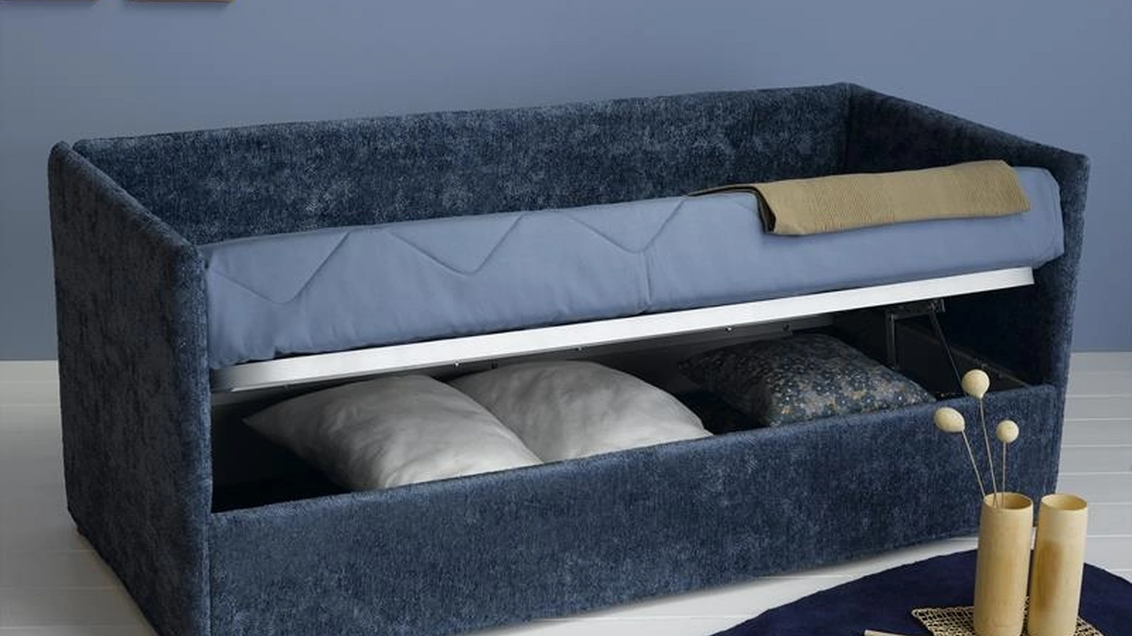 Divano Letto singolo in tessuto con contenitore Night&Day 05 di Hoppla