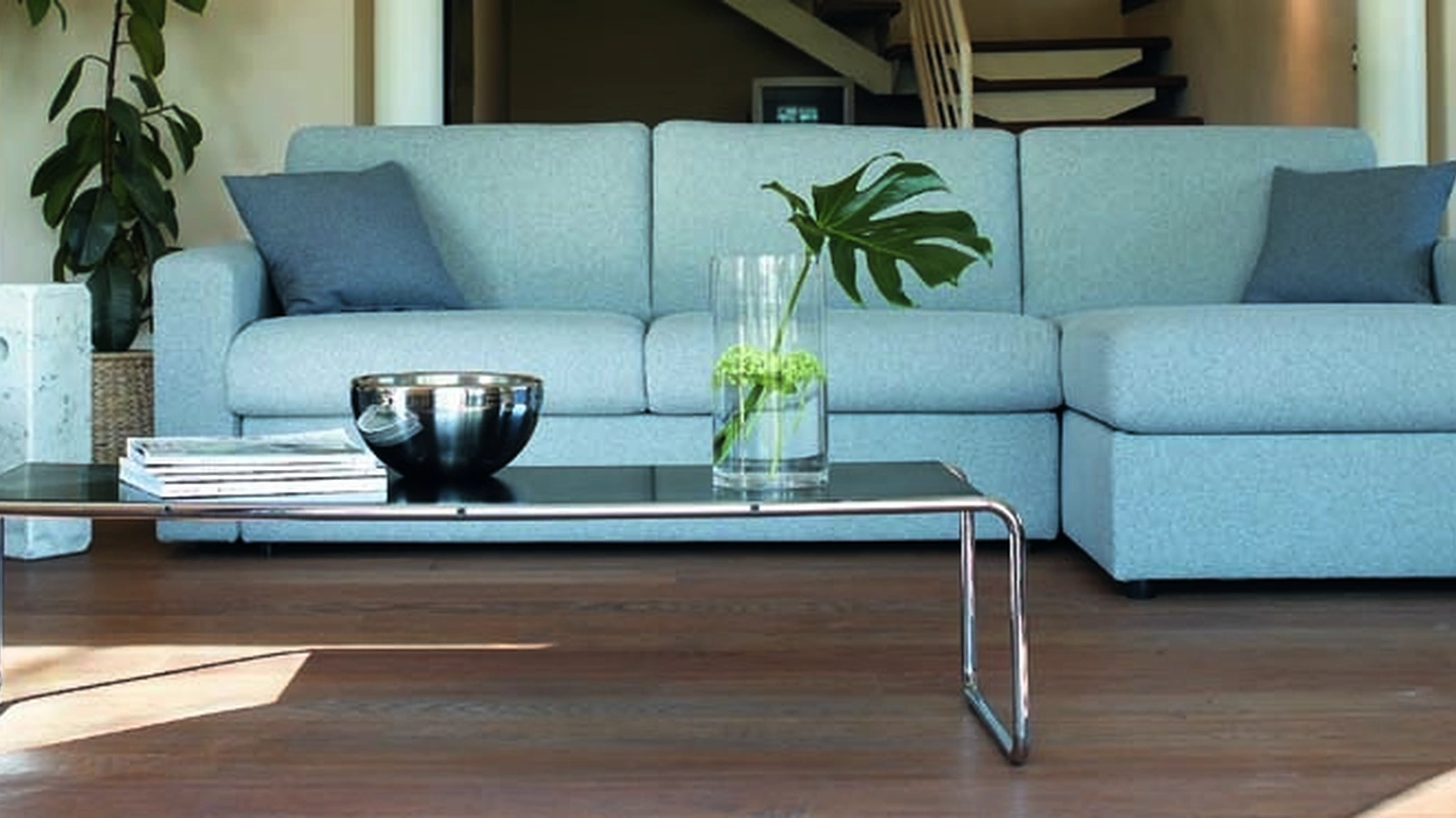 Divano Letto in tessuto Notturno con penisola di Hoppla