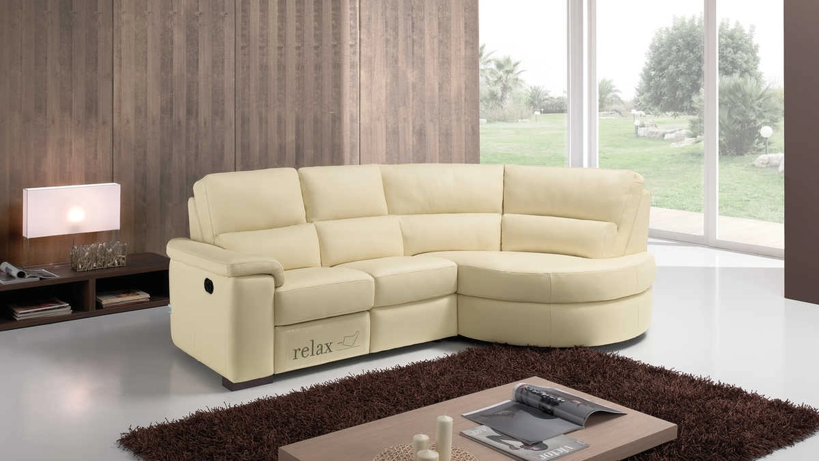 Divano angolare in pelle Accanto di Tancredi salotti