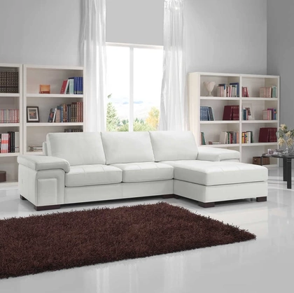 Divano in pelle con penisola Amalfi di Tancredi salotti