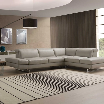 Divano angolare in pelle con poggiatesta reclinabili Capri di Tancredi salotti