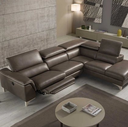 Divano relax in pelle angolare Caravaggio di Tancredi salotti