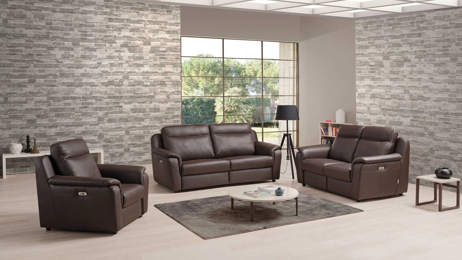 Divano relax lineare in pelle Cezanne di Tancredi salotti