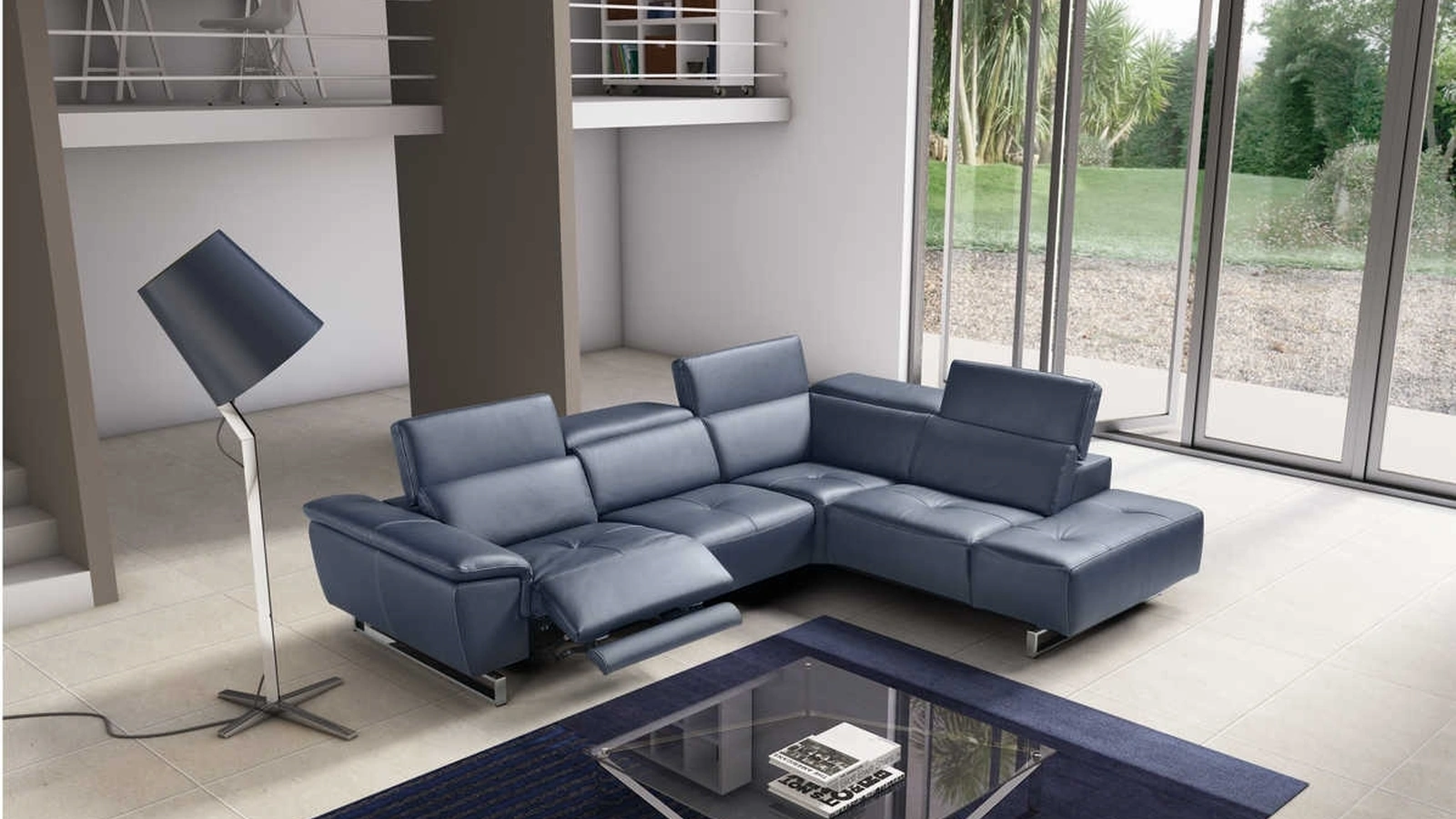 Divano relax angolare in pelle Eva di Tancredi salotti