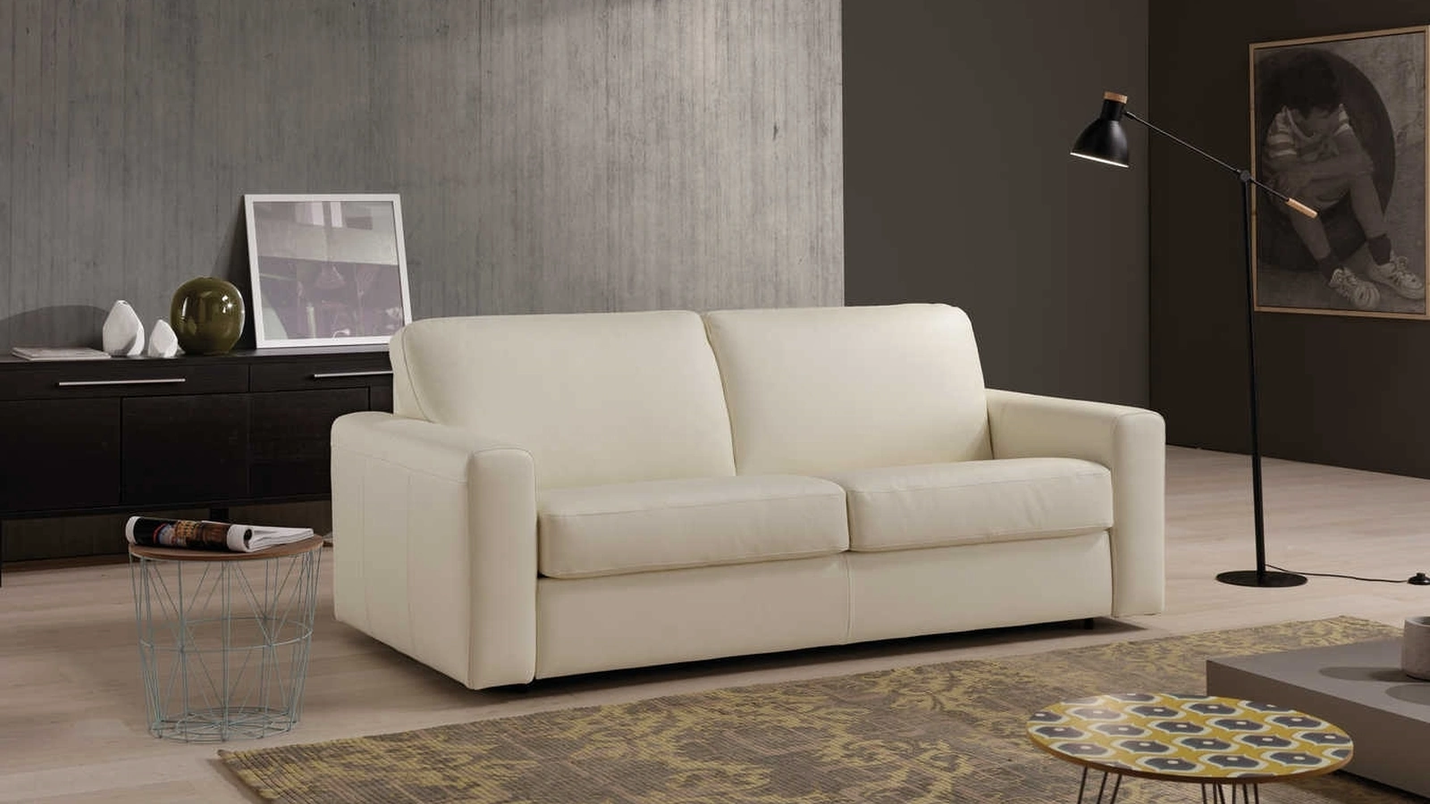 Divano Letto lineare in tessuto Genova di Tancredi salotti