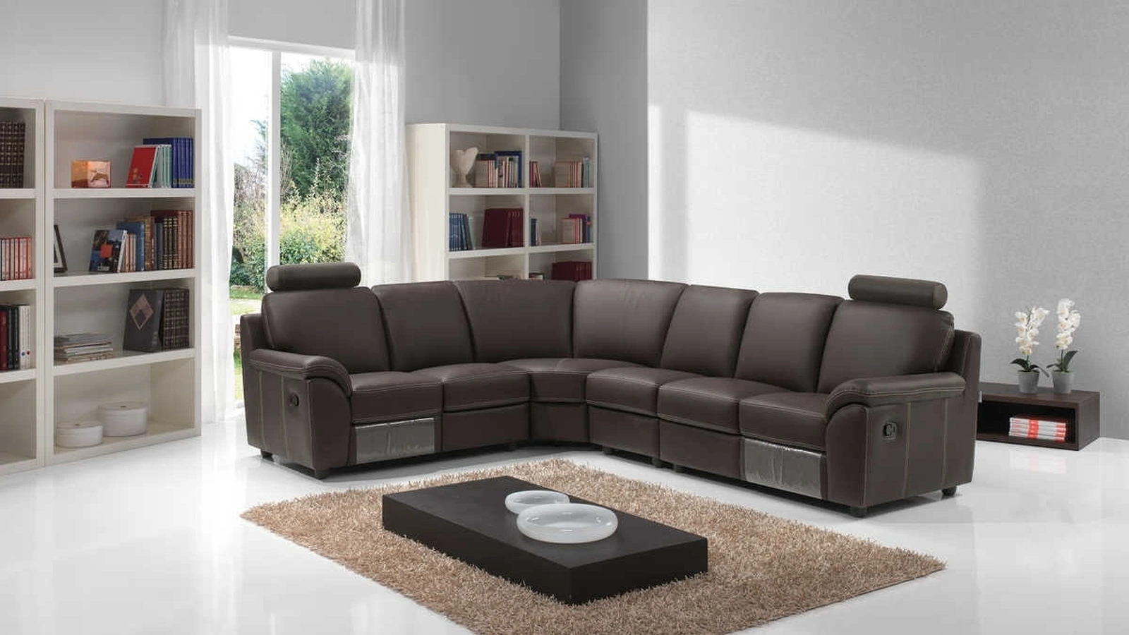 Divano relax angolare in pelle Milano di Tancredi salotti