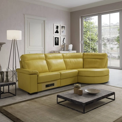 Divano relax angolare in pelle Monet di Tancredi salotti