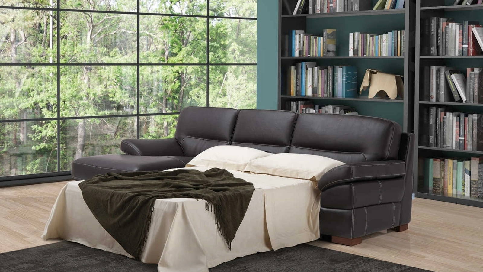 Divano Letto matrimoniale in pelle Raffaello di Tancredi salotti