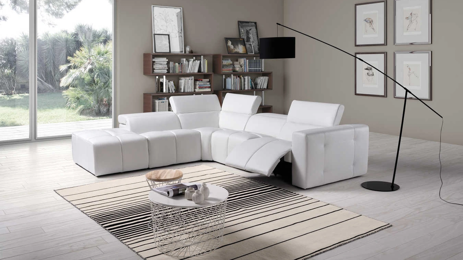 Divano relax angolare in pelle Romeo di Tancredi salotti