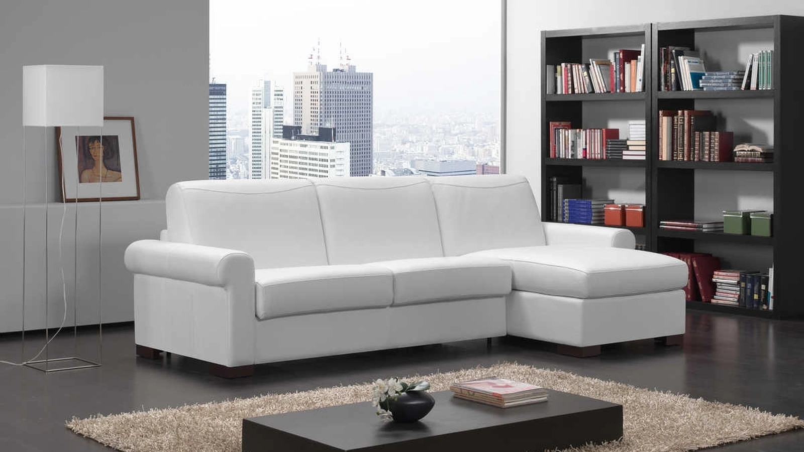 Divano Letto in tessuto con penisola Silvia di Tancredi salotti