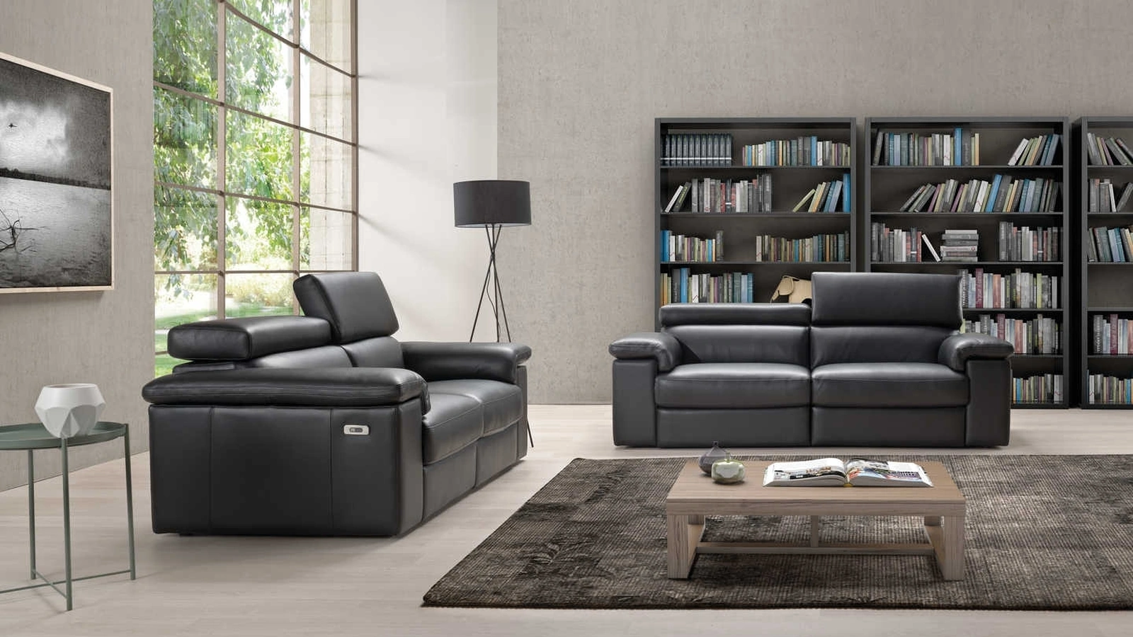 Divano relax lineare in pelle Sorrento di Tancredi salotti