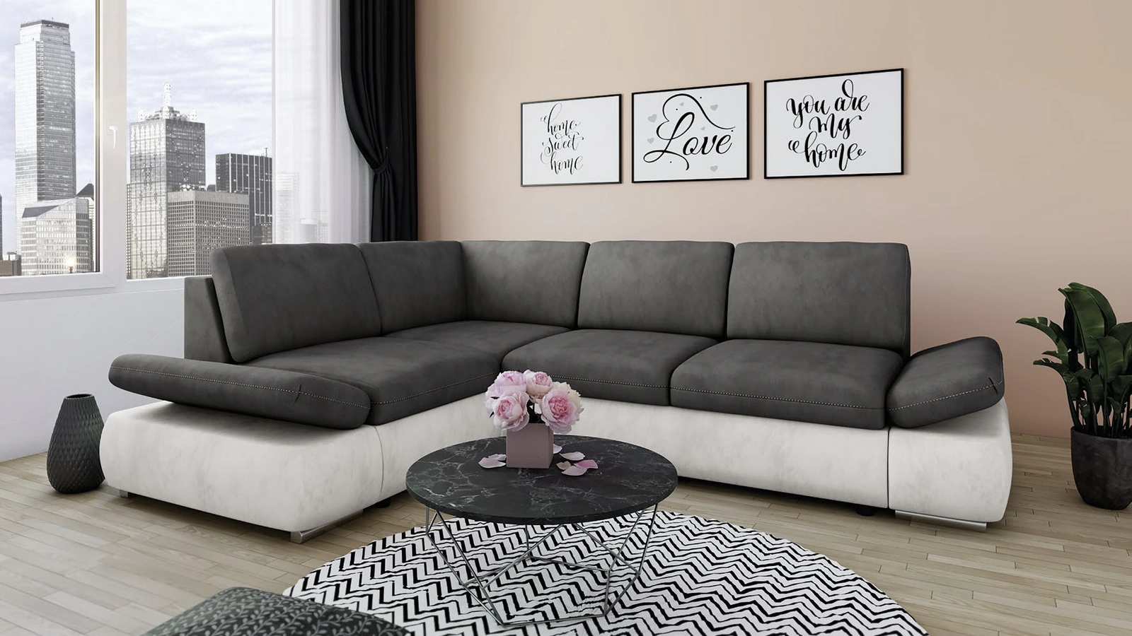 Divano angolare Urban Style SD181 in tessuto antimacchia di Imba Srl