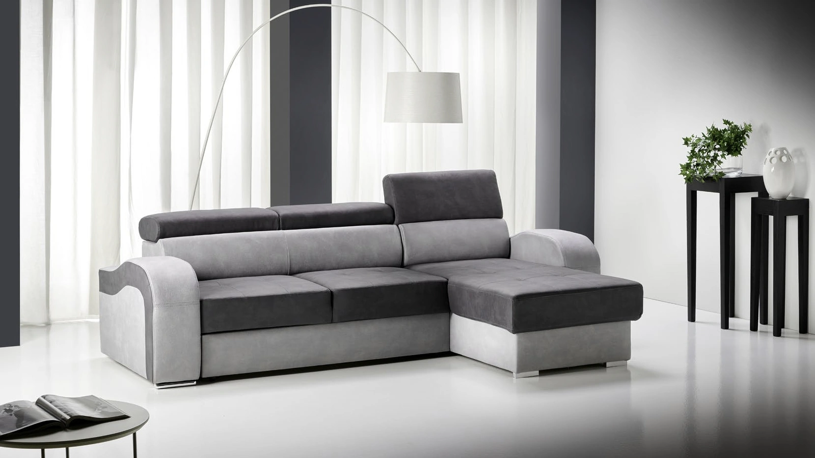 Divano in ecopelle con penisola Urban Style SD185 di Imba Srl