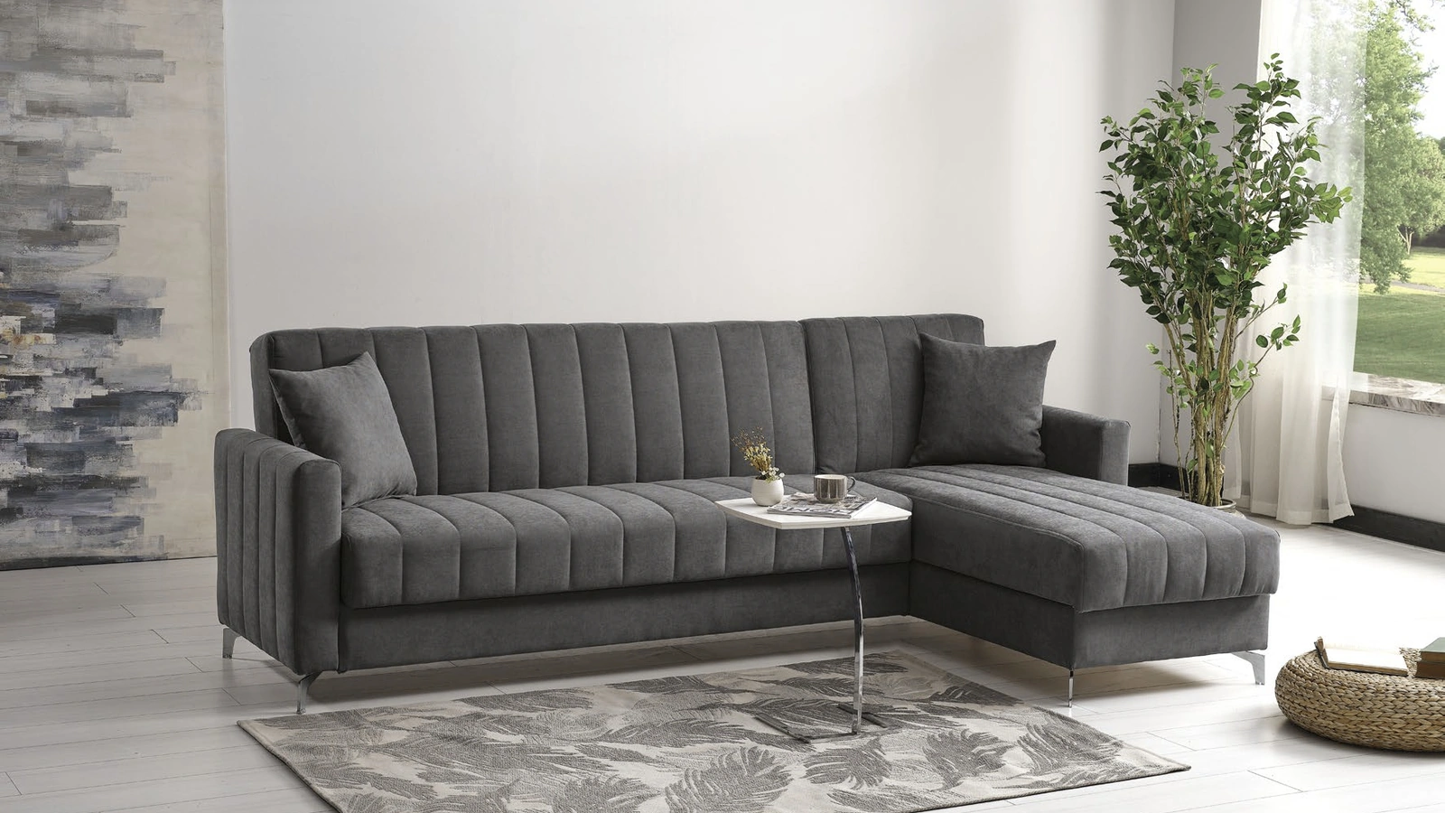 Divano in tessuto trapuntato con penisola Urban Style SD190 di Imba Srl