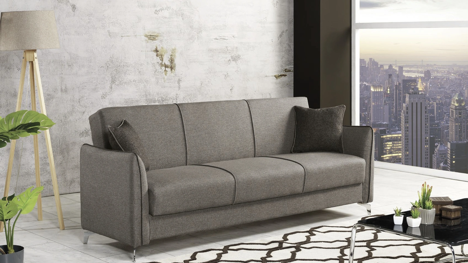 Divano lineare in tessuto a tre posti Urban Style SD197 di Imba Srl