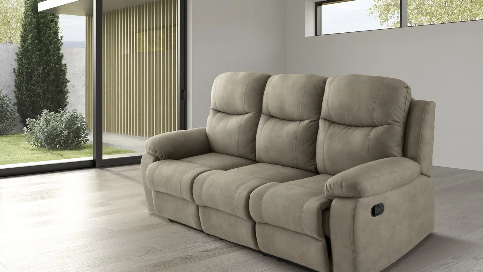 Divano con movimento relax Urban Style SD200 in ecopelle Nabuk di Imba Srl