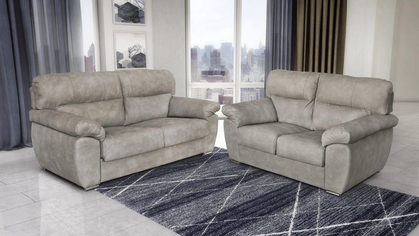 Divano a due e tre posti Urban Style SD205 206 in ecopelle antimacchia lavabile di Imba Srl