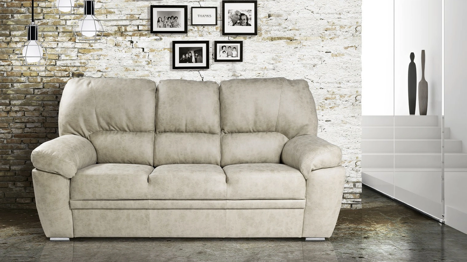 Divano lineare Urban Style SD207 in ecopelle antimacchia Imba Srl