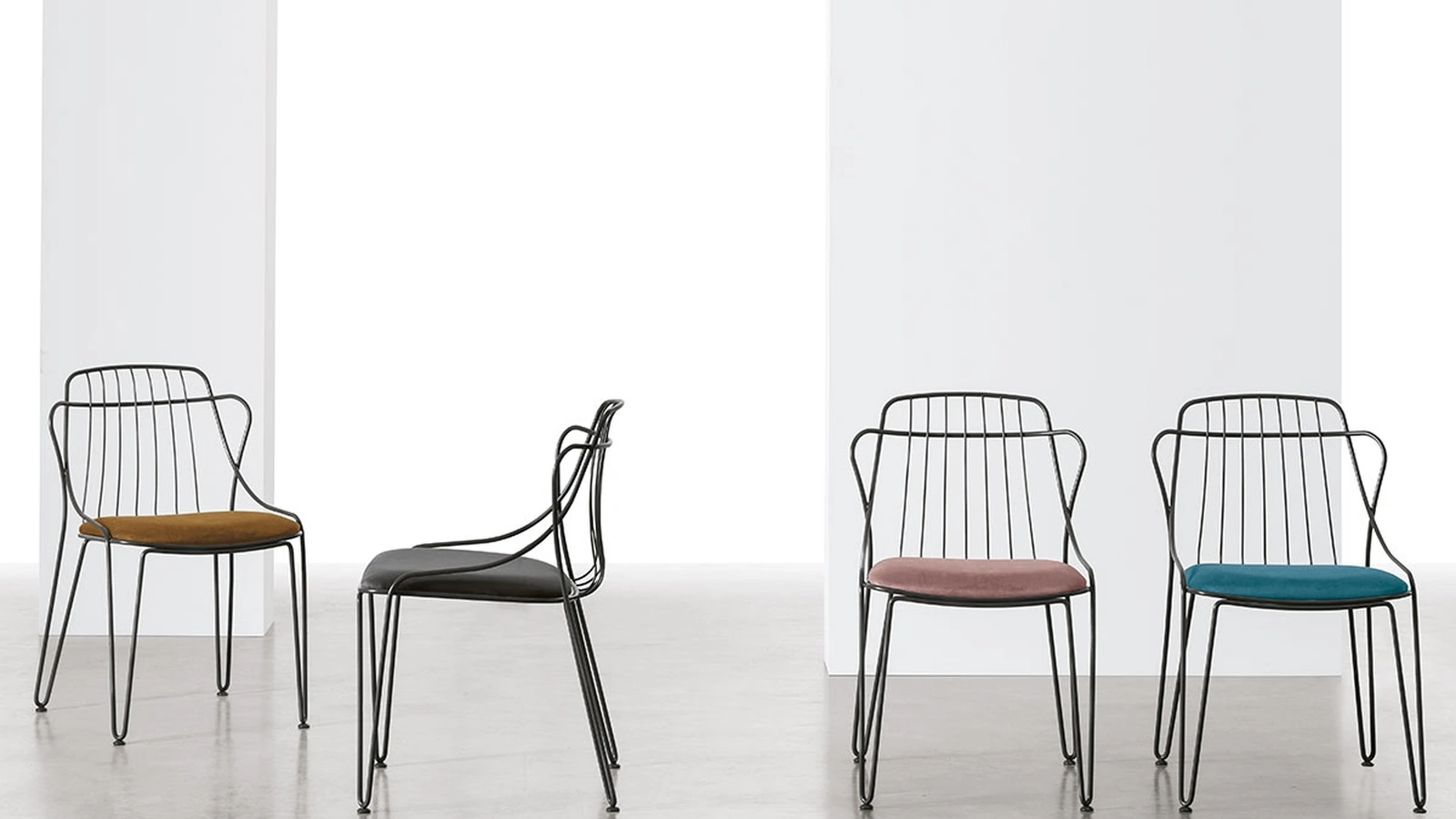 Sedia in metallo con seduta imbottita Marrakesh di Target Point