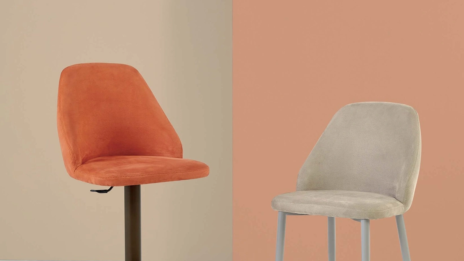 Sgabello Matilda in econabuk con struttura in acciaio di Ingenia