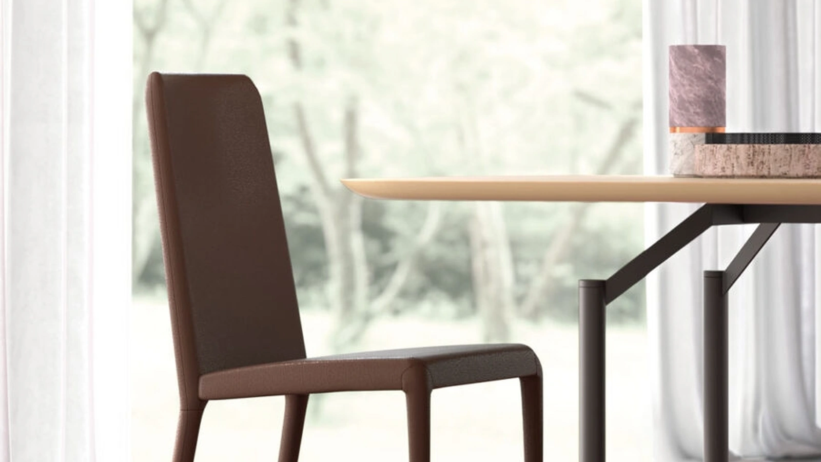 Sedia rivestita in ecopelle Minorca di Orme