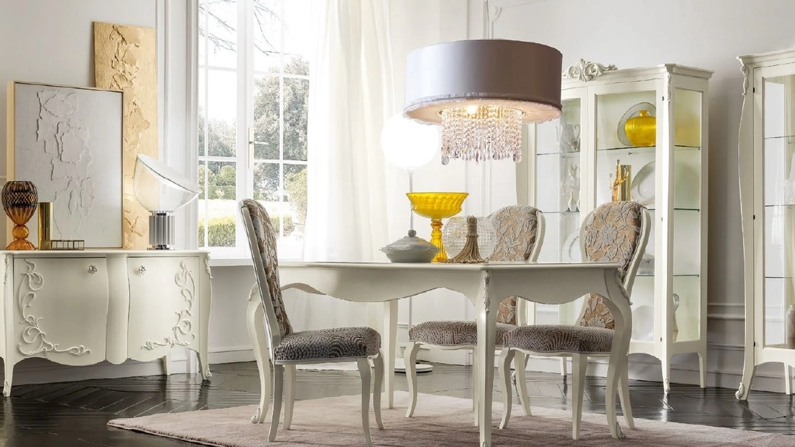 Sedia Trend Style TR1255 in tessuto damascato con struttura in Frassino di Imba Srl