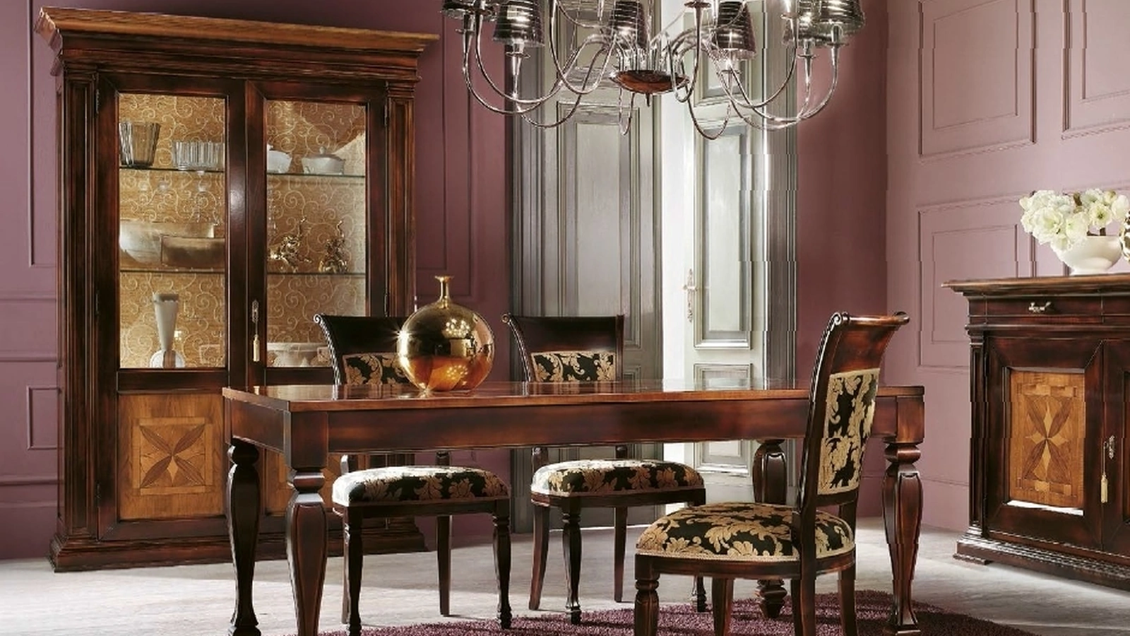 Sedia classica Trend Style TR1413 in tessuto con struttura in legno di Imba Srl