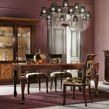 Sedia classica Trend Style TR1413 in tessuto con struttura in legno di Imba Srl