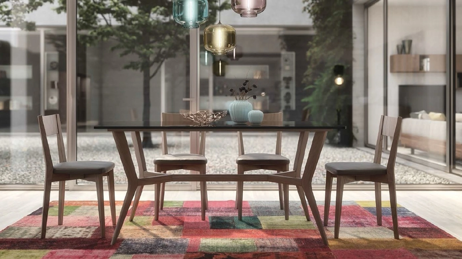 Sedia Trend Style modello TR980 in Frassino con seduta in ecopelle Tortora di Imba Srl