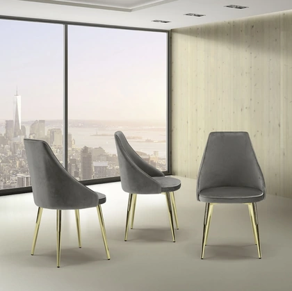 Sedia Urban Style SD04 in Nabuk con gambe in metallo di Imba Srl