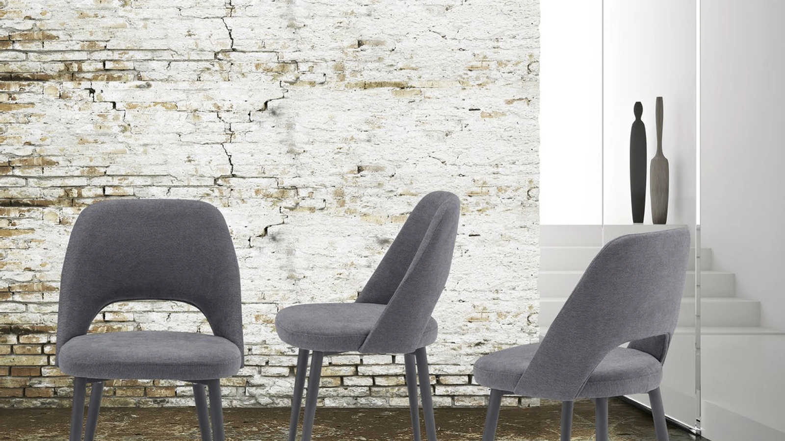 Sedia Urban Style SD07 in Nabuk con gambe in metallo di Imba Srl