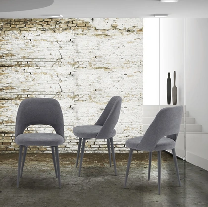 Sedia Urban Style SD07 in Nabuk con gambe in metallo di Imba Srl