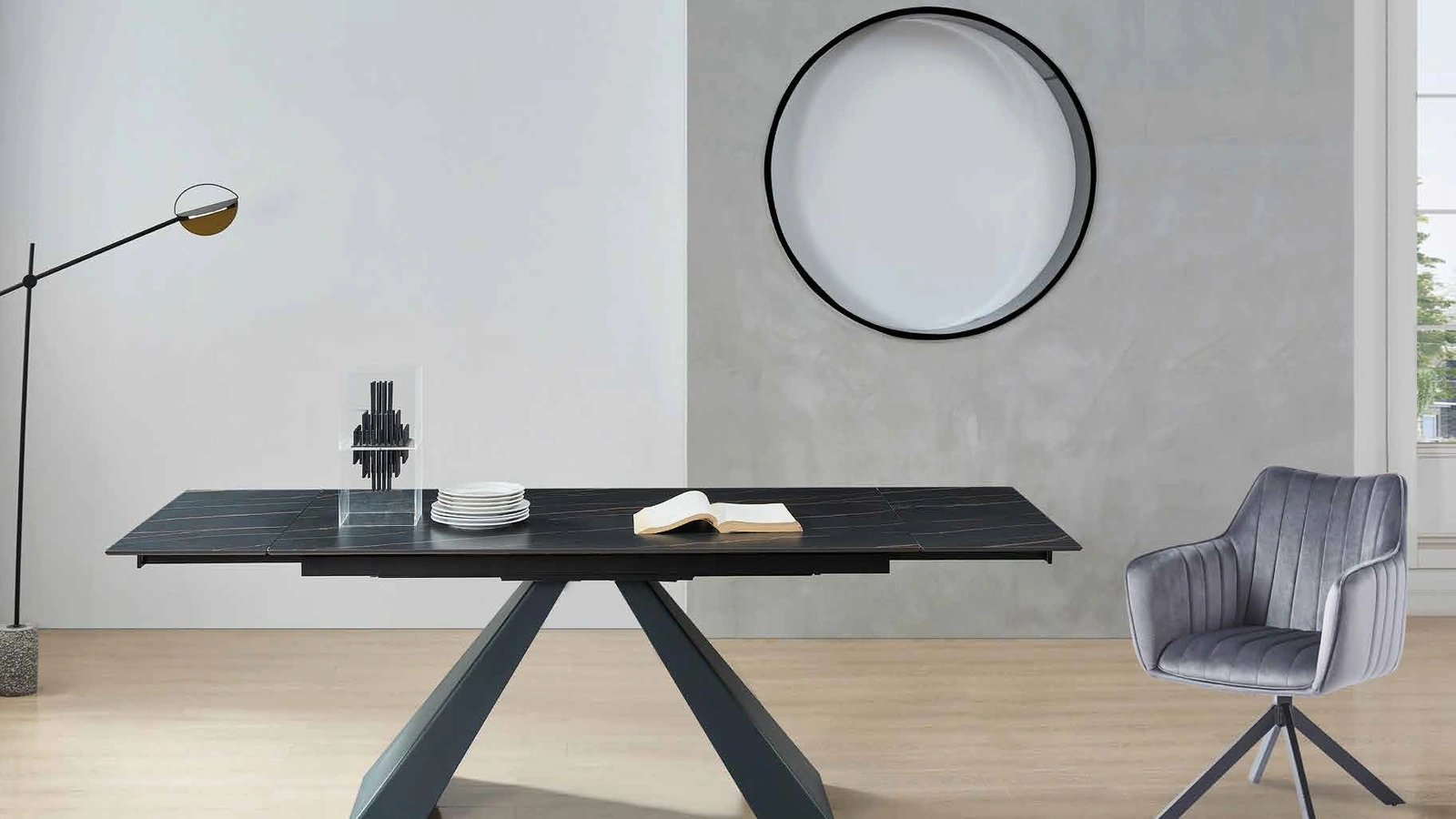 Tavolo Easy 2|4 IC350 in pietra sinterizzata di Imba Srl