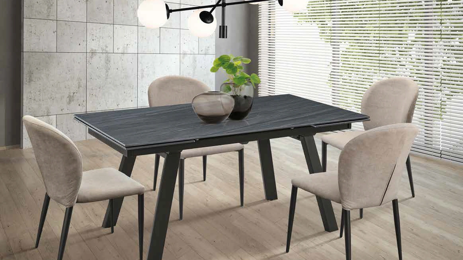 Tavolo Easy 2|4 IC357 in pietra sinterizzata di Imba Srl